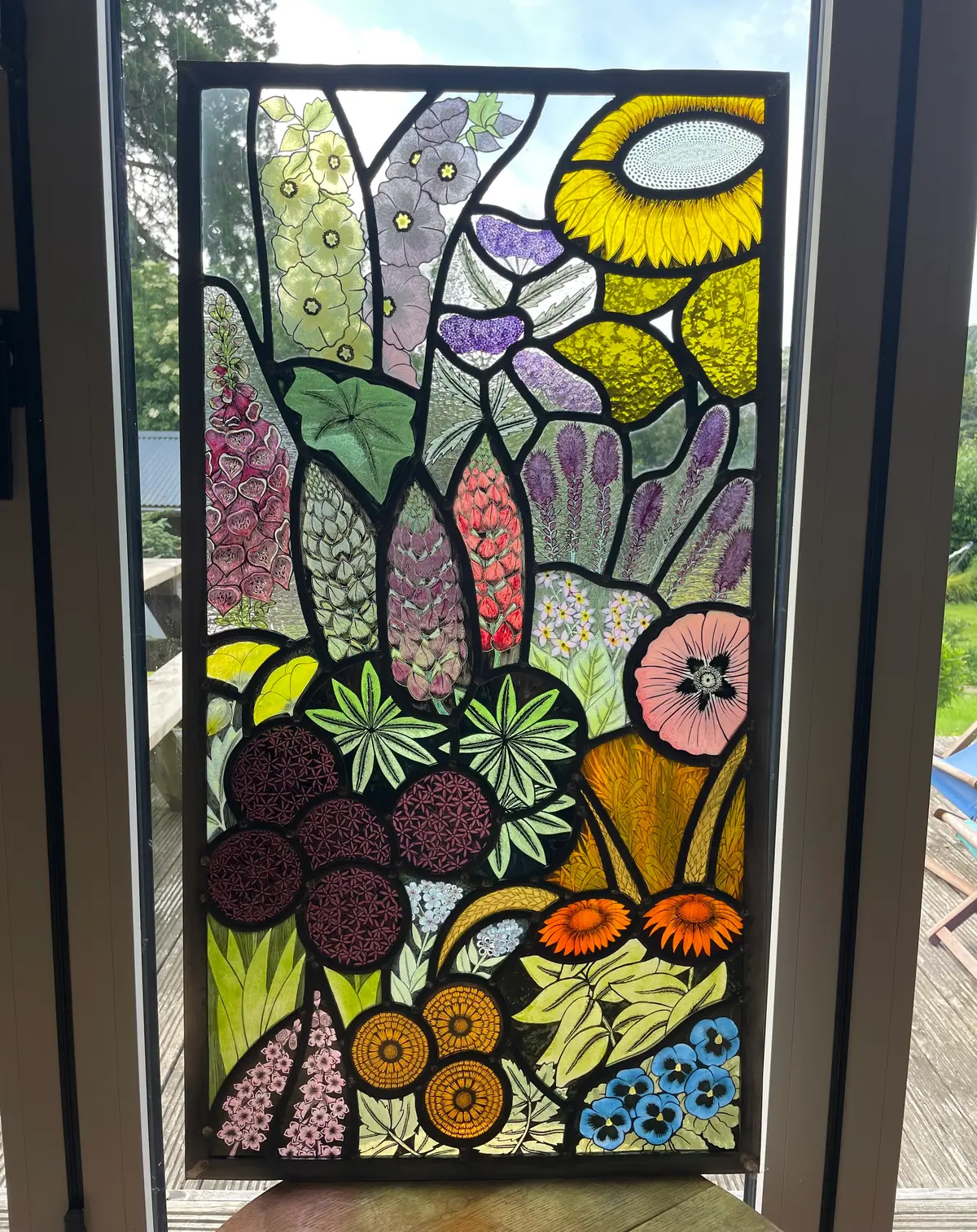 Three sizes of red fused glass electric lamps